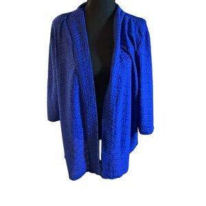 JM Collection Cardigan‎ Sweater Womens Blue Open Front Long Sleeve Size 3XL
